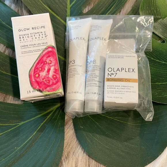 Glow Recipe Other - NIB Glow Recipe Guava vitamin c bright eye gel cream + free Olaplex No 3,7,8